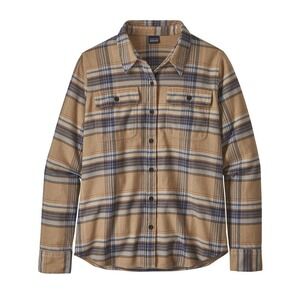 Patagonia® Worn Wear W's Long-Sleeved Fjord Flannel Shirt Size M Tan